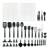 36-Piece Kitchen Gadget & Utensil Set with Drawer Organizer â€“ Black, Cooking & Baking Essentials Kit