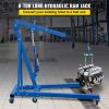 Hydraulic Long Ram Jack, 8 Tons/17363 lbs Capacity, with Single Piston Pump and Clevis Base, Manual Cherry Picker with Handle, for Garage/Shop Cranes