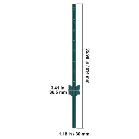 3 Feet Fence Post, 10 Pack U-Channel Heavy Duty Metal Fence Posts, Sturdy Steel Fence Stakes for Garden Yard, Lawn, Farms and Outdoor Wire Fencing