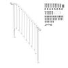 Handrails for Outdoor Steps, 3-4 Step Stair Hand Rail Kit, Transitional Carbon Steel Railings with Installation Kit, Stair Rails for Seniors