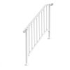Handrails for Outdoor Steps, 3-4 Step Stair Hand Rail Kit, Transitional Carbon Steel Railings with Installation Kit, Stair Rails for Seniors