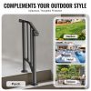 Handrails for Outdoor Steps, 1-2 Step Stair Hand Rail Kit, Transitional Carbon Steel Railings with Installation Kit, Stair Rails for Seniors