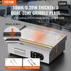 VEVOR Commercial Electric Griddle, 1600W Countertop Half-Flat Top Grill, 122Â°F-572Â°F Adjustable Temp