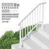 Handrails for Outdoor Steps, 3-4 Step Stair Hand Rail Kit, Transitional Carbon Steel Railings with Installation Kit, Stair Rails for Seniors