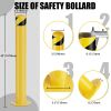 Safety Bollard Post 36/42 inch Height Safety Bollard, 3/3.5 inch Diameter Powder Coated Steel Bollard Post