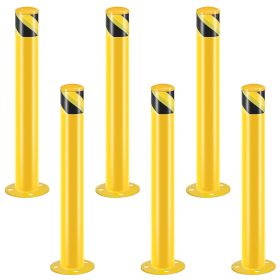 Safety Bollard Post 36/42 inch Height Safety Bollard, 3/3.5 inch Diameter Powder Coated Steel Bollard Post (size: 36''H*3.5''D-6PCS)